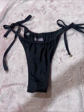 Victoria's Secret Black Tie-Side Bikini Bottom